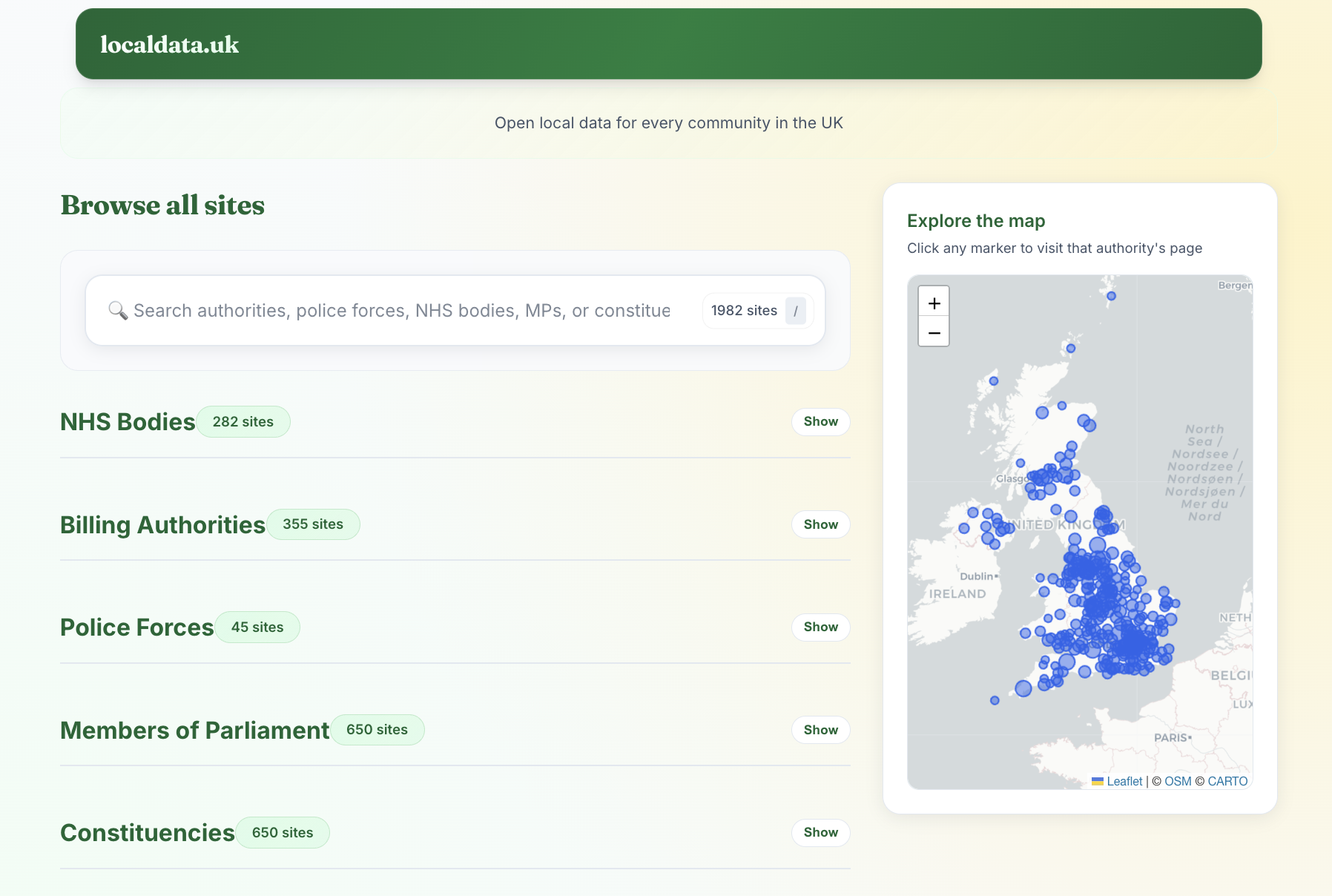 LocalData.UK platform